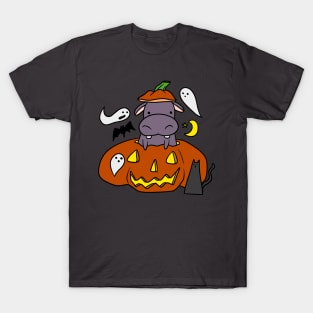 Halloween Pumpkin Hippo T-Shirt